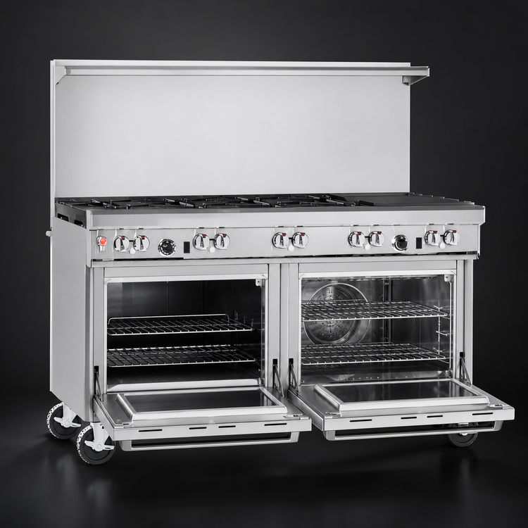 Product image #4 for Southbend Ultimate 60-Inch Gas Restaurant Range with 5 Open Burners, 24-Inch Charbroiler, Standard Oven, and Convection Oven