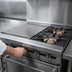 Thumbnail image #3 for Jade Titan JTRH-2-1HT 36 Inch Heavy Duty Gas Range with 2 Open Burners, 18 Inch Hot Top, and Cabinet Base