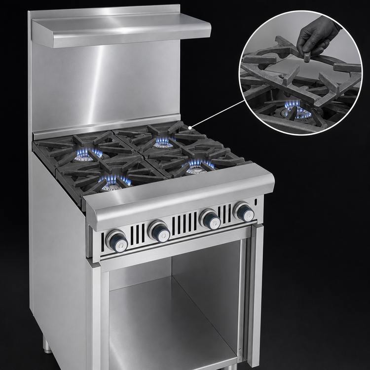 Product image #4 for Imperial Spec Series Heavy Duty 24-Inch Gas Add-A-Unit Range with 4 Open Burners and Cabinet Base