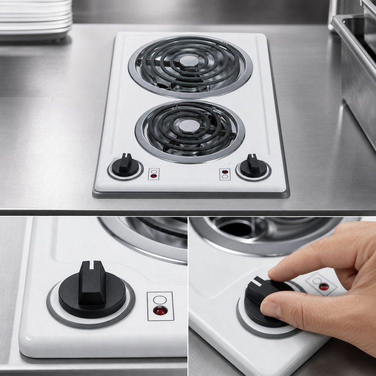 Product image #5 for Summit Commercial 12-Inch Two-Burner Electric Built-In Cooktop with Coil Burners