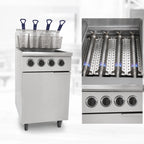 Thumbnail image #4 for Atosa ATFS-50ES-NG Heavy-Duty Range-Match 50 lb Natural Gas Floor Deep Fryer, 4 Burners, Manual Controls, Stainless Steel