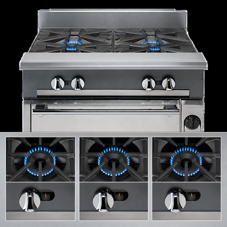 Product image #4 for Vulcan V Series Heavy Duty 36-Inch Manual Griddle Gas Range with Standard Oven Base