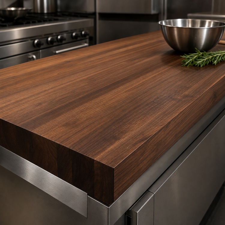 Product image #4 for Boos Block American Black Walnut Kitchen Countertop, 144 x 30 x 3 Inches, Full-Length Edge Grain, Varnique Finish
