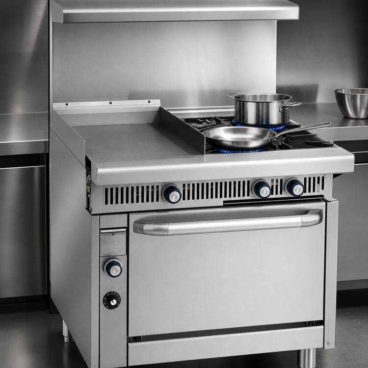 Product image #4 for Imperial Spec Series Heavy-Duty 36-Inch Gas Range with 18-Inch Thermostatic Griddle, Two Open Burners, and Convection Oven