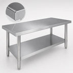Thumbnail image #4 for Klinger's Trading 16GA-AST2484 84-Inch x 24-Inch Stainless Steel Work Table with Undershelf and Adjustable Bullet Feet
