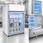 Thumbnail image #4 for Excellence Commercial Products CTF-4HCMS 24-Inch Countertop Ice Cream Freezer Merchandiser with Locking Glass Door, 4.2 Cu. Ft.