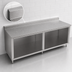 Thumbnail image #4 for Open Front Cabinet Base Work Table, 132 x 36 Inch, 16-Gauge 300-Series Stainless Steel Top, 5-Inch Backsplash