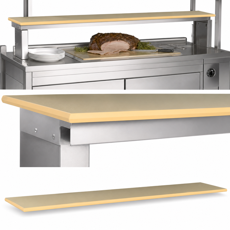 Product image #4 for Richlite Heat-Resistant Cutting Board with Stainless Steel Brackets for HT6 Carving Station, 94-1/2 Inch x 8 Inch x 1/2 Inch