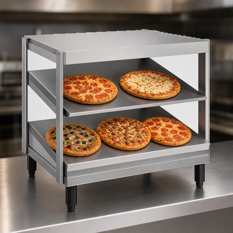 Product image #4 for Hatco Glo-Ray Countertop Pass-Thru Pizza Warmer with Double Slant Shelves, 24 x 24 Inch, 1200 Watt