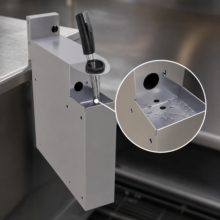 Product image #4 for Glastender 4-Inch Underbar Soda Gun Holder with Integral Drip Pan