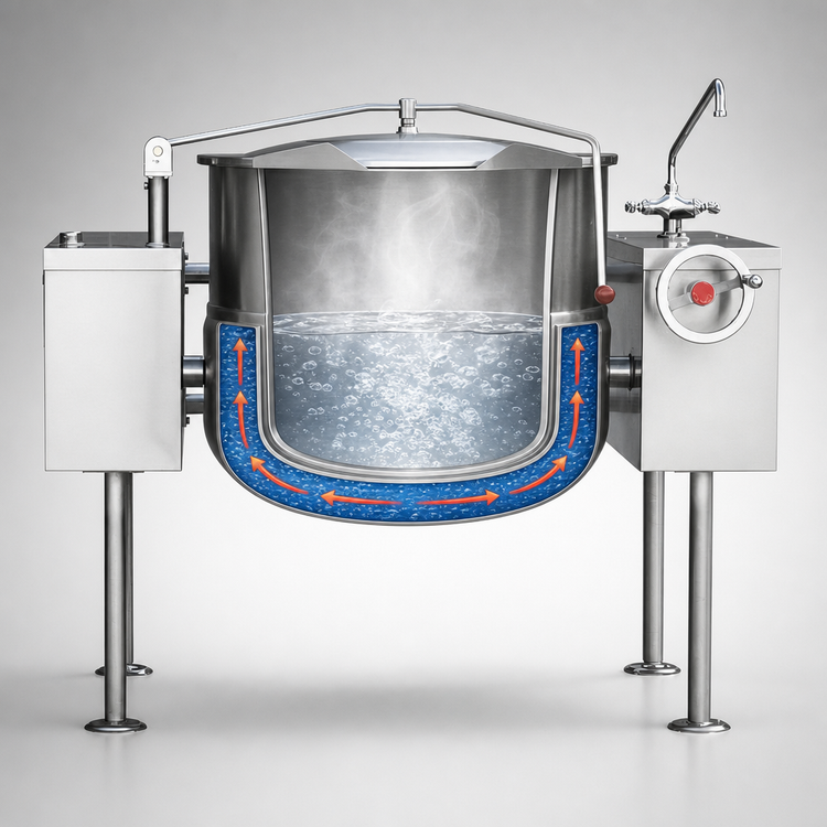 Product image #4 for Crown DLT-20TC 20 Gallon Direct Steam 2/3 Jacketed Tilting Kettle