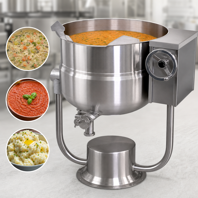 Product image #4 for Southbend Steam KDLT-40 40 Gallon Direct Steam Tilting Kettle with 2/3 Jacket and Tri-Leg Base