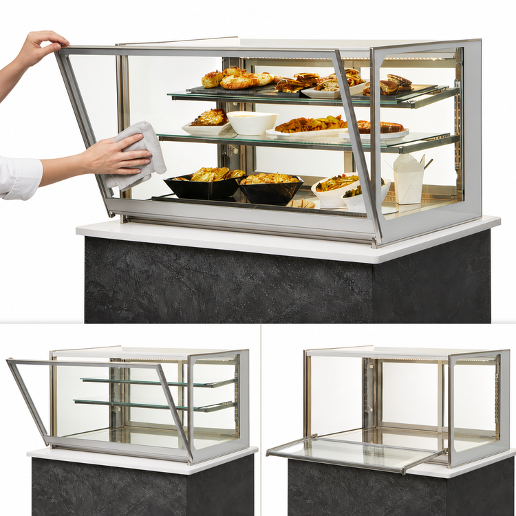 Product image #4 for Federal Industries Italian Glass Series 36-Inch Heated Drop-In Counter Display Case with 3-Tier Adjustable Shelves