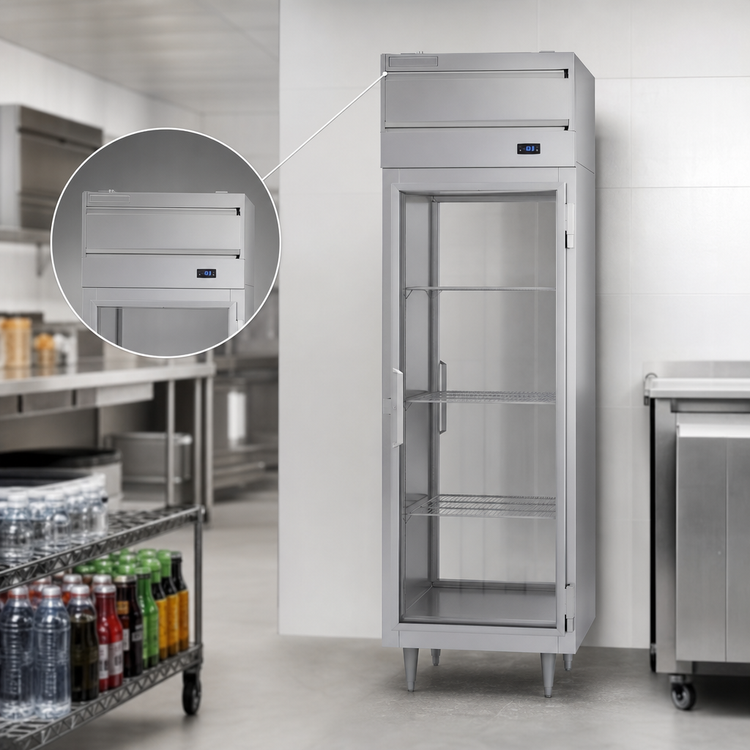 Product image #4 for Beverage-Air PFD1HC-1BG P Series One-Section Pass-Thru Glass Door Freezer, 22.9 Cu. Ft., Top-Mounted Self-Contained Refrigeration