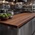 Thumbnail image #4 for John Boos Boos Block American Black Walnut Full-Length Edge Grain Kitchen Countertop, Flat No-Backsplash, 96 x 38 x 3 Inches