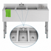 Thumbnail image #5 for KoolMore 48-Inch Three-Compartment 304 Stainless Steel Commercial Under-Bar Sink with Right Drainboard and Faucet