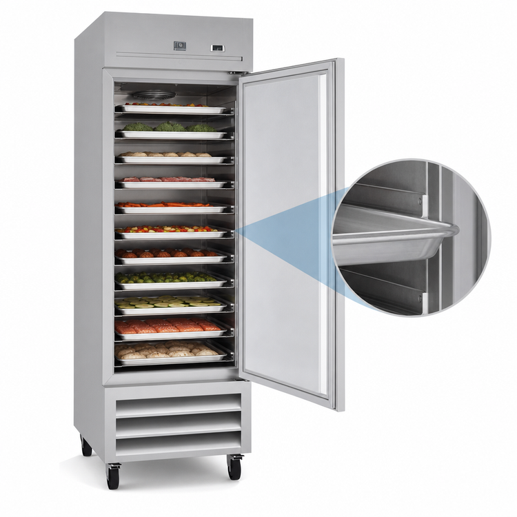 Product image #4 for Kelvinator Commercial 27-Inch One-Section Full-Height Reach-In Freezer, 21 Cu. Ft., Self-Contained Bottom Mount, Right-Hinged Solid Door