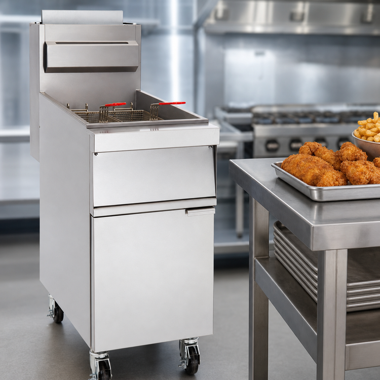 Product image #5 for Vulcan Quick Ship 21-Inch Freestanding Gas Fryer, 85-90 lb Capacity, Millivolt Controls, Stainless Steel, Twin Baskets