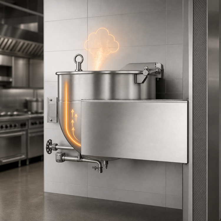 Product image #4 for Legion LTWC-20 20-Gallon Wall-Mounted Stationary Direct Steam Kettle