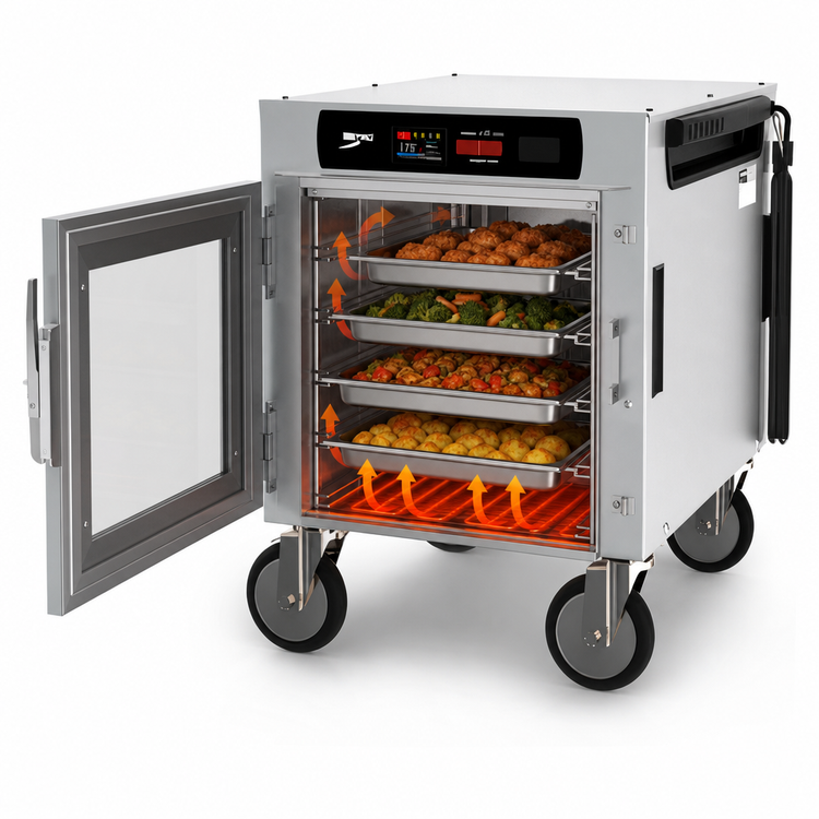 Product image #5 for Metro HotBlox Narrow 4-Pan Pass-Thru Insulated Holding Cabinet, Under Counter, Digital Touchscreen, Clear Doors