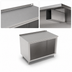 Thumbnail image #4 for John Boos 60-Inch x 24-Inch Stainless Steel Underbar Open Front Cabinet Base Work Table with 1-1/2-Inch Rear Riser