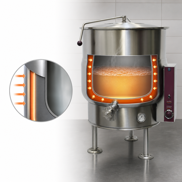 Product image #4 for Crown EL-25 25 Gallon Electric Stationary Kettle with 2/3 Jacket