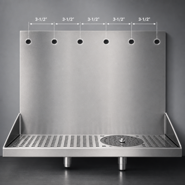 Product image #4 for Micro Matic Wall-Mount 24-Inch Stainless Steel Drip Tray Trough with Glass Rinser