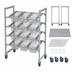 Thumbnail image #4 for Cambro Camshelving Premium 4-Tier Mobile Flex Station Unit with Divider Bars for Food Pans, 24 x 48 x 67 Inch, Speckled Gray