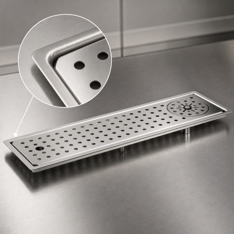 Product image #4 for Glastender DI-RF24 24-Inch Drop-In Stainless Steel Rinser Faucet Drain Tray