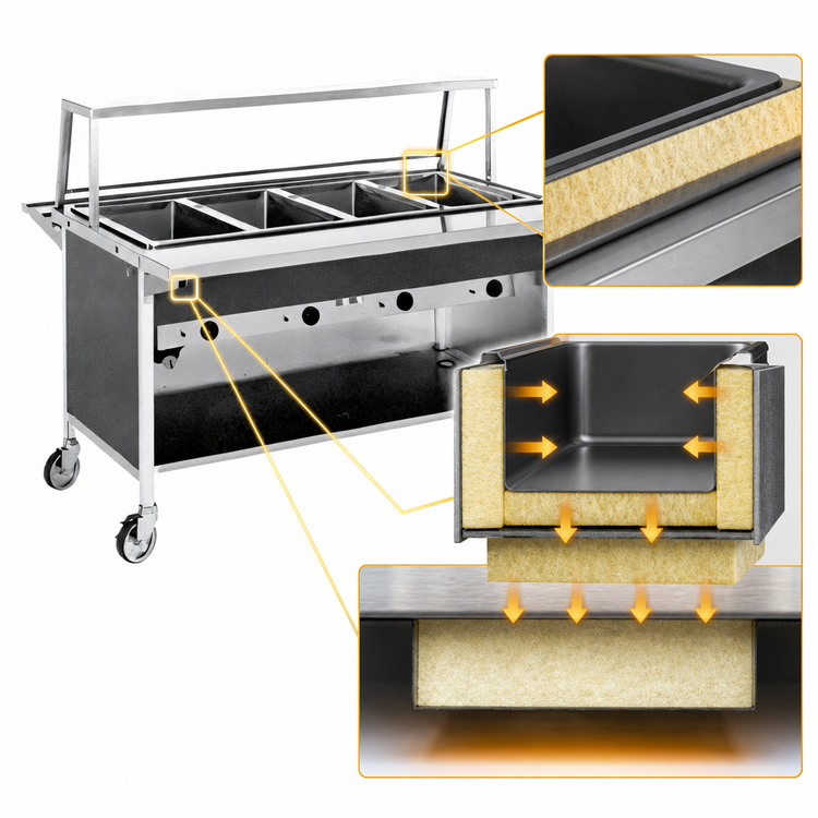 Product image #4 for Atlas Metal CAIH-2 2-Well Electric Mobile Hot Food Serving Counter