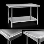 Thumbnail image #4 for Eagle Group Spec-Master T24108EM 108-Inch x 24-Inch Stainless Steel Work Table, 14-Gauge Top, Adjustable Galvanized Undershelf