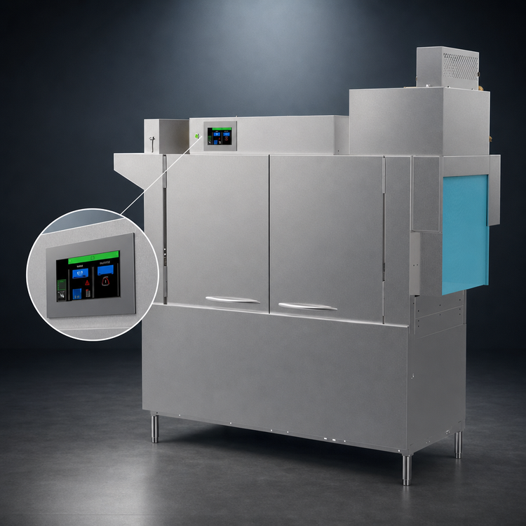 Product image #4 for Champion Pro Series 64 PRO-HR 64-Inch High-Temperature Two-Tank Rack Conveyor Dishwasher with Heat Recovery