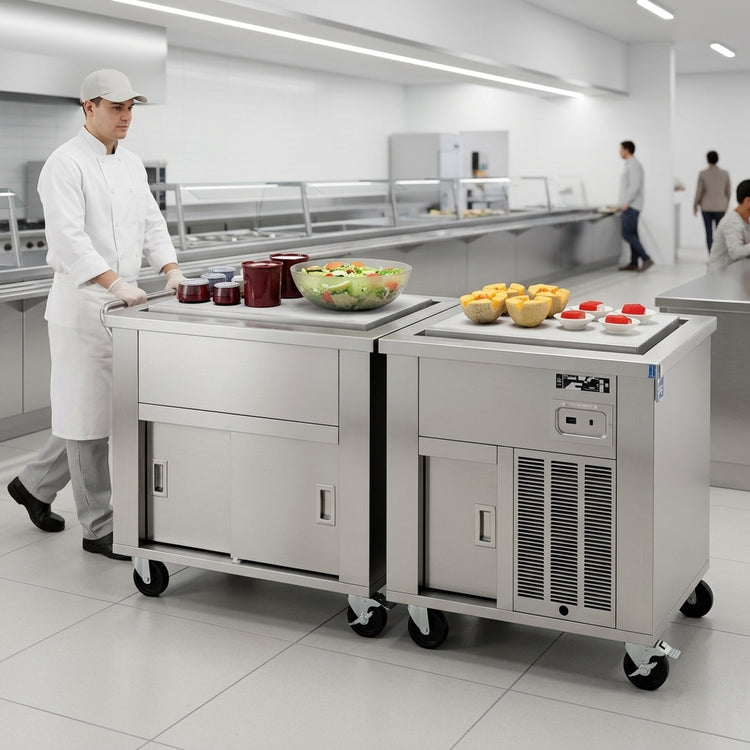 Product image #3 for DineXpress DXP4FT 4-Pan Frost Top Mobile Serving Counter
