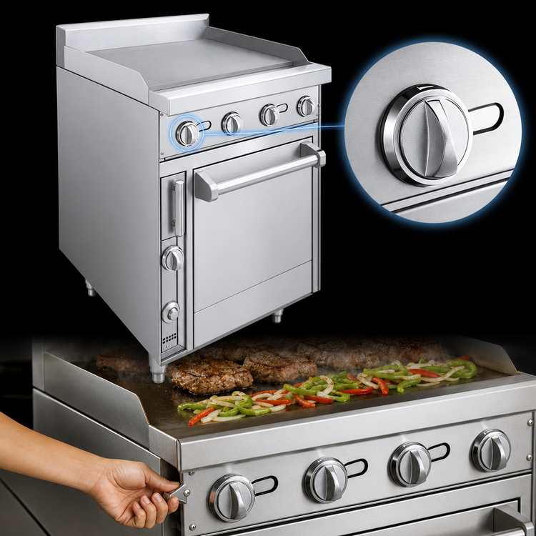 Product image #4 for Bistro JBR-24G-24 24" Gas Restaurant Range with 1" Griddle and Standard Oven