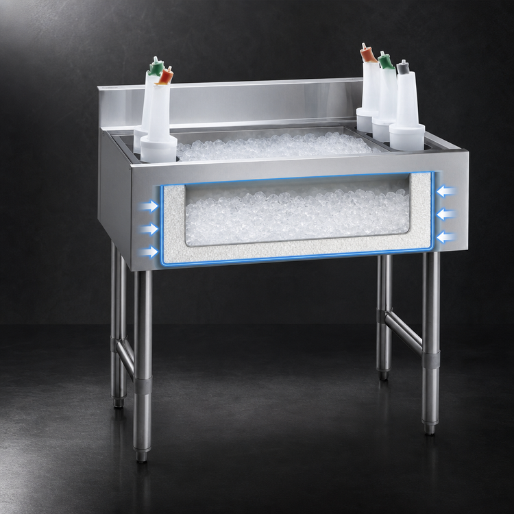 Product image #4 for 24-Inch Stainless Steel Cocktail Unit with 7-Circuit Cold Plate and 12-Inch Deep Ice Bin
