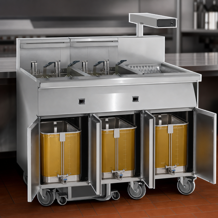 Product image #4 for Imperial 5-Battery Electric Floor Fryer with Built-In Filter System and Dump Station