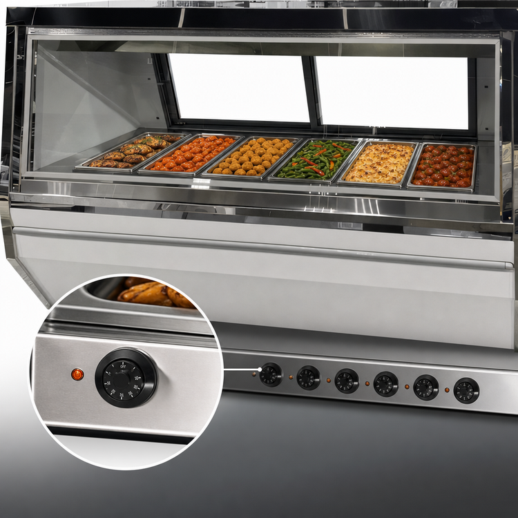 Product image #4 for Howard-McCray 96-Inch 6-Well Full-Service Hot Food Case