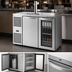 Thumbnail image #4 for 48-Inch Two-Section Flat-Top Refrigerated Draft Bar Cooler with 1 Beer Column, Solid and Glass Doors, Stainless Steel