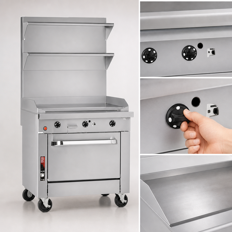 Product image #4 for Southbend Platinum 36-Inch Heavy Duty Sectional Gas Range with Full-Width Manual Griddle and Cabinet Base