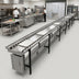 Thumbnail image #3 for Dinex DXIESSW20 20-Foot Non-Powered Stainless Steel Skate Wheel Tray Make-Up Conveyor