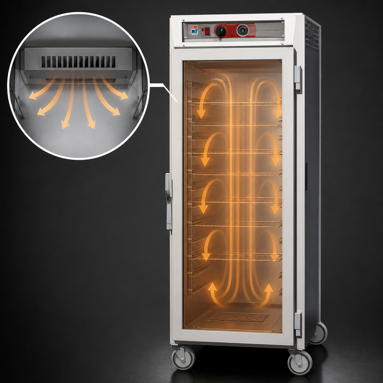 Product image #4 for Metro C5 6 Series Insulated Full-Height Mobile Pass-Thru Heated Holding Cabinet with Combination Glass and Solid Doors