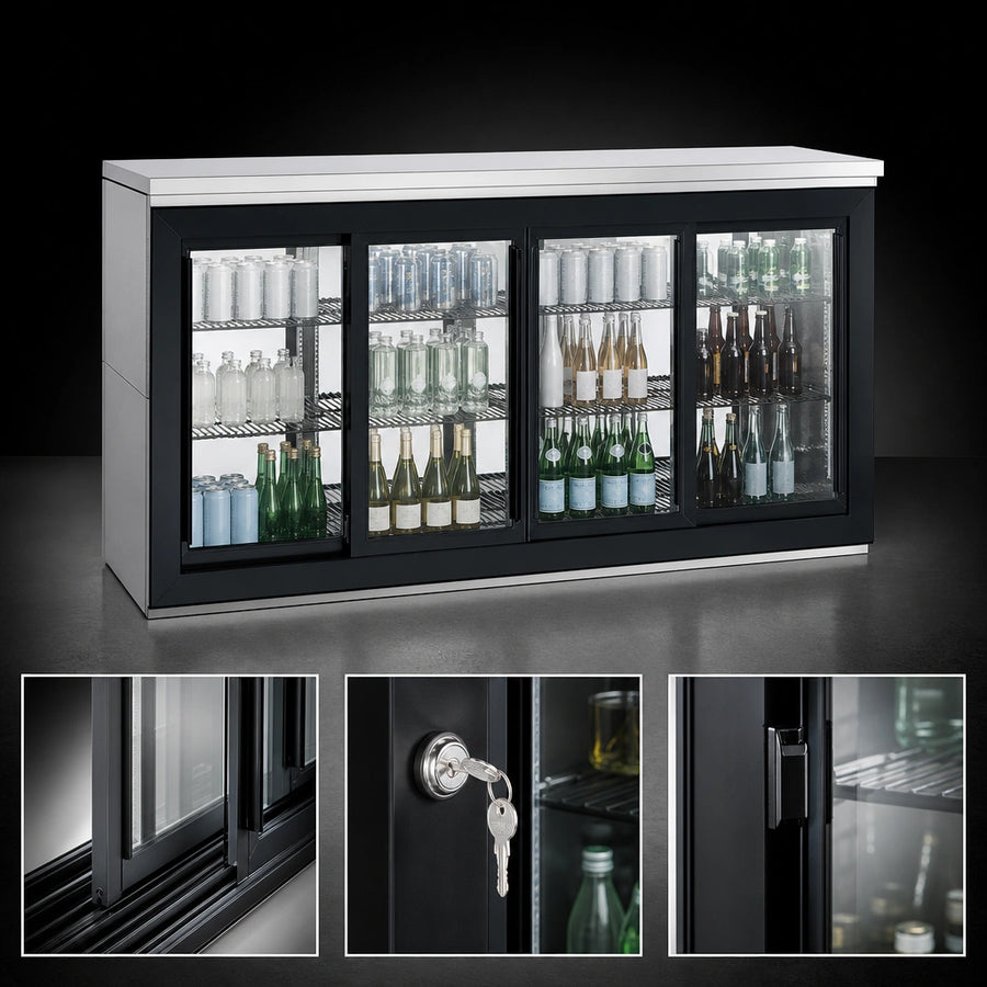 Four Sliding Glass Doors with Locks