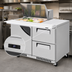Thumbnail image #5 for Turbo Air Super Deluxe 48-1/4-Inch 2-Section Prep Table Workstation Refrigerator with 2 Drawers, 1 Door, and Front Breathing Airflow