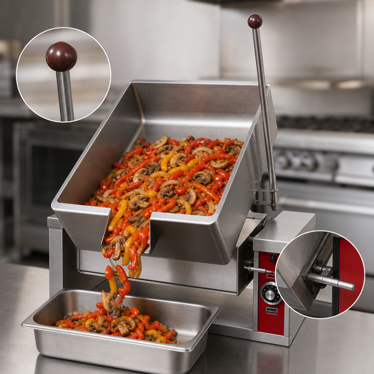 Product image #4 for Crown GCTS-16 Countertop Gas Tilting Skillet, 16 Gallon