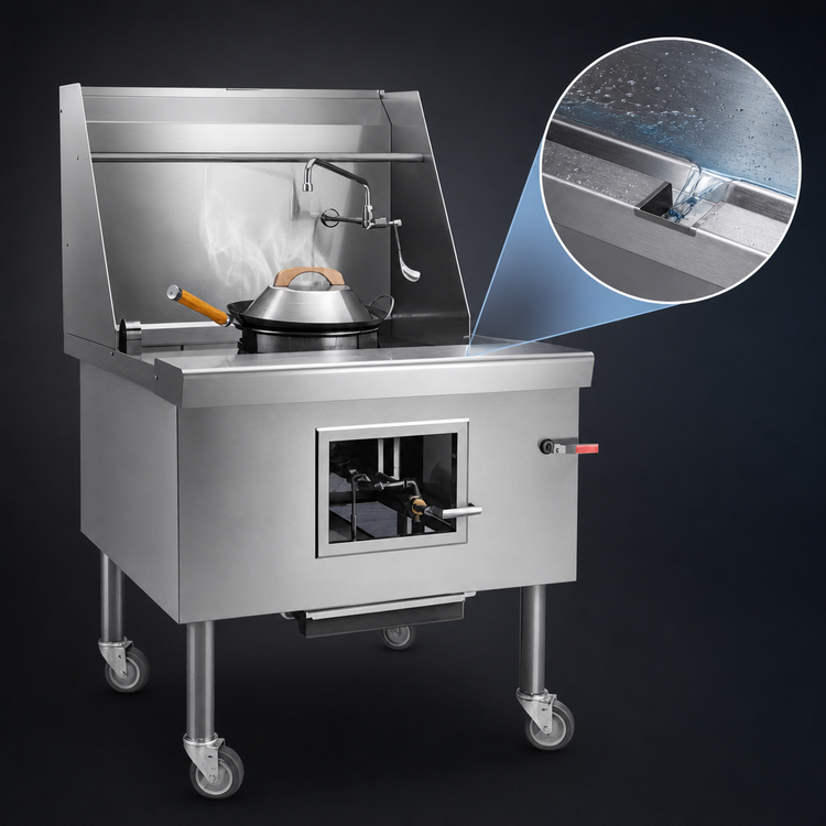 Product image #4 for Imperial ICRA-2 60-Inch Gas Wok Range with 2 Burners, Water-Cooled Top and Built-In Drain