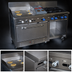 Thumbnail image #4 for Comstock-Castle 60-Inch Commercial Gas Range with 2 Star Burners, 30-Inch Griddle, 18-Inch Char-Broiler, Oven, and Cabinet Base Storage