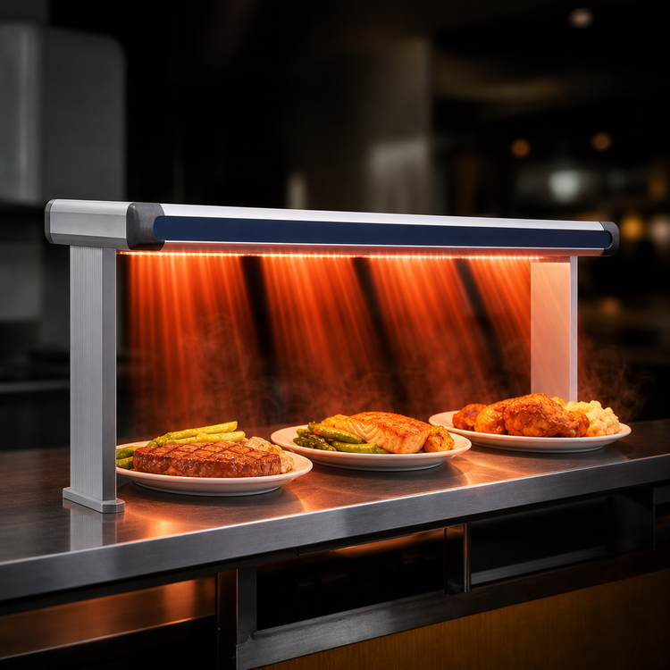 Product image #4 for Hatco Glo-Ray® Designer Dual Strip Heat Lamp with Lights, 57-1/2 Inch Wide, 2740 Watts, Aluminum