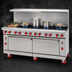 Thumbnail image #4 for American Range Green Flame 72-Inch Commercial Gas Range with 36-Inch Left Griddle, 6 Open Burners, and 2 Standard Ovens