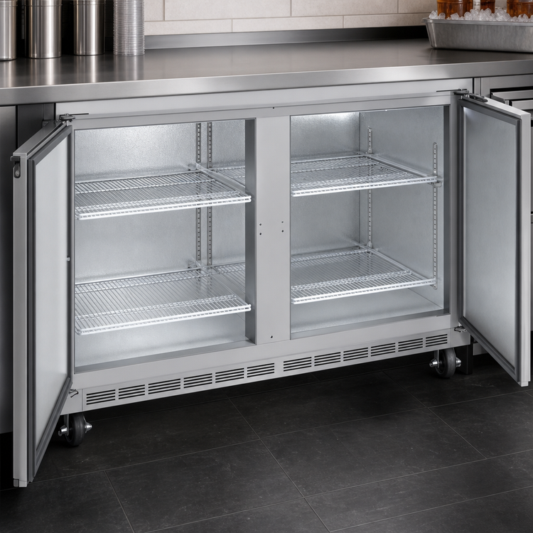 Product image #5 for Beverage-Air UCR60AHC Two-Section Undercounter Refrigerator with Solid Doors, 60-Inch Wide, 14.75 Cu. Ft.