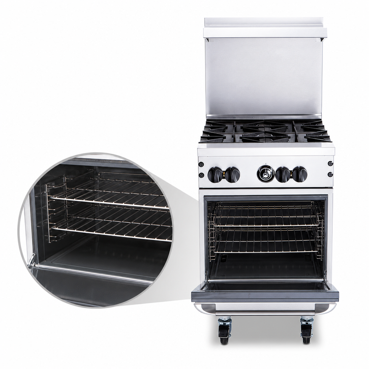 Product image #5 for Vulcan Endurance 24-Inch 4-Burner Gas Restaurant Range with Standard Oven and Backriser Hi-Shelf